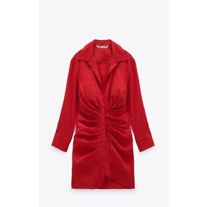 ZARA Draped Linen Dress